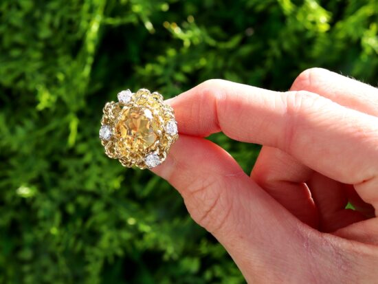Oval Citrine Diamond Ring Outside