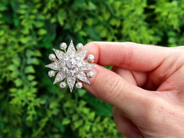 Edwardian diamond star brooch outside
