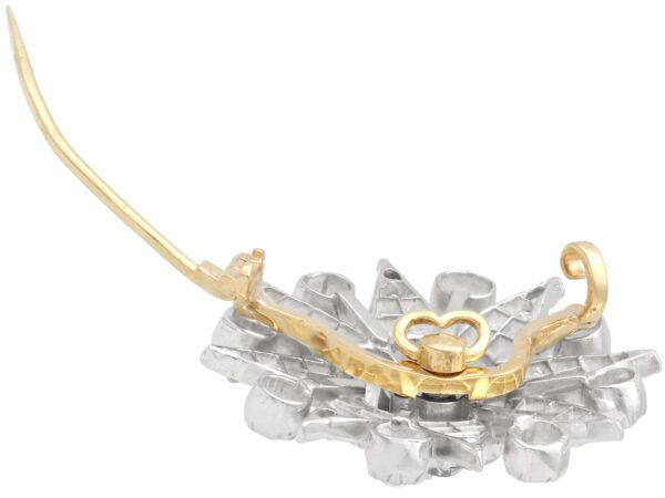 Edwardian diamond star brooch pin open