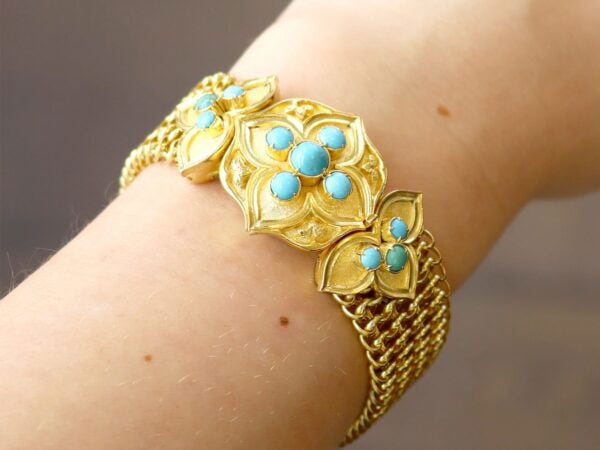Victorian Gold Mesh Bracelet On Hand