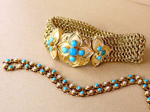 Antique Turquoise Cluster Bracelet