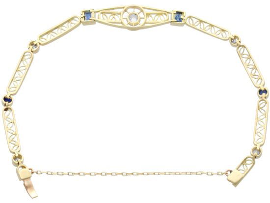 Sapphire Diamond Bracelet Open