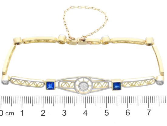 Sapphire Diamond Bracelet Measurement View