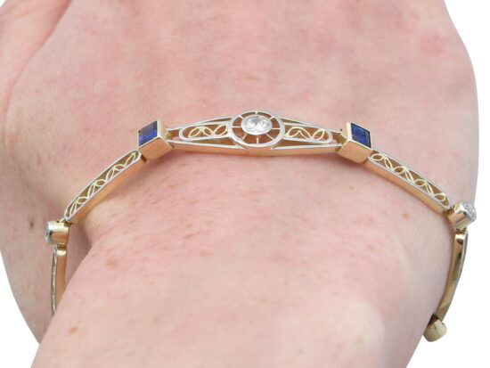 Sapphire Bracelet Worn Close Up