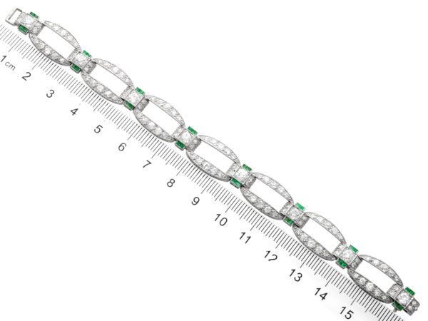 art deco diamond and emerald bracelet size