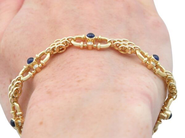 Diamond Sapphire Bracelet Worn Close-Up