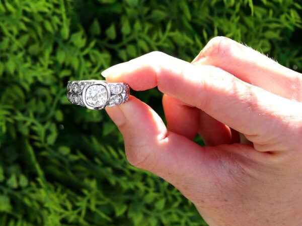 2 carat bezel set diamond ring outside