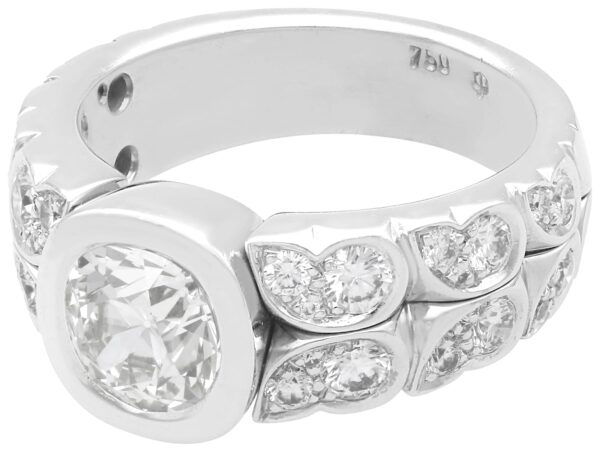 18k white gold 2 carat bezel set diamond ring