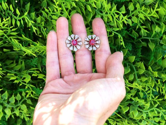 Ruby Diamond Night Earrings Outside