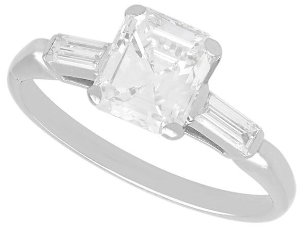 asscher cut diamond solitaire ring in platinum