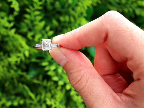 vintage asscher cut diamond solitaire platinum
