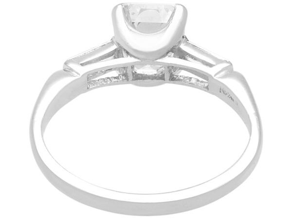 1.25ct Asscher diamond solitaire in platinum underside