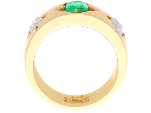 antique emerald and diamond gold band