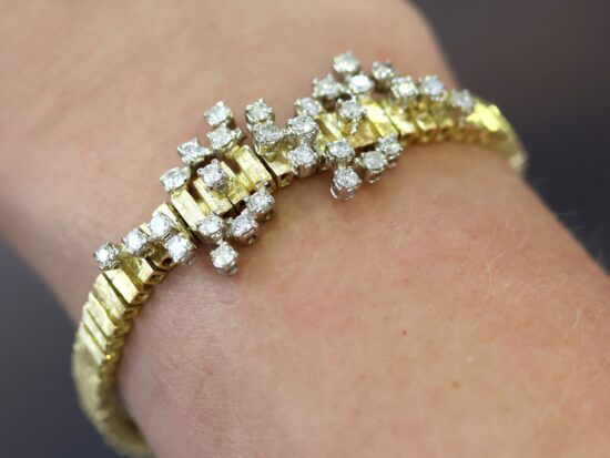 Diamond Gold Bracelet On Wrist