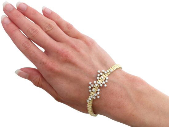 Diamond Gold Bracelet On Wrist