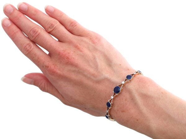 Sapphire Bracelet On Wrist