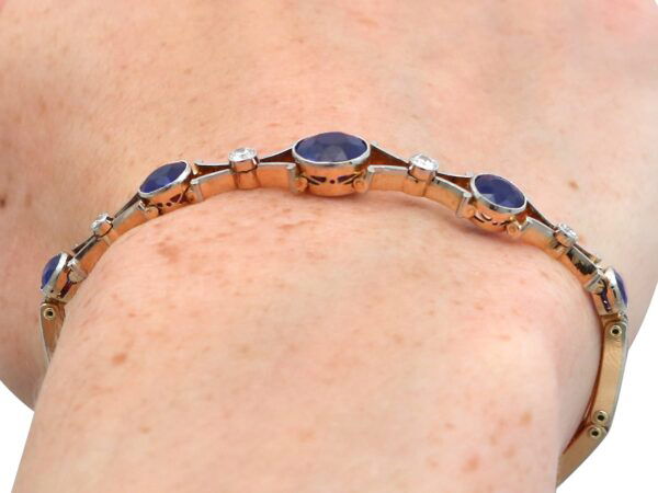 Sapphire Rose Gold Bracelet On Arm
