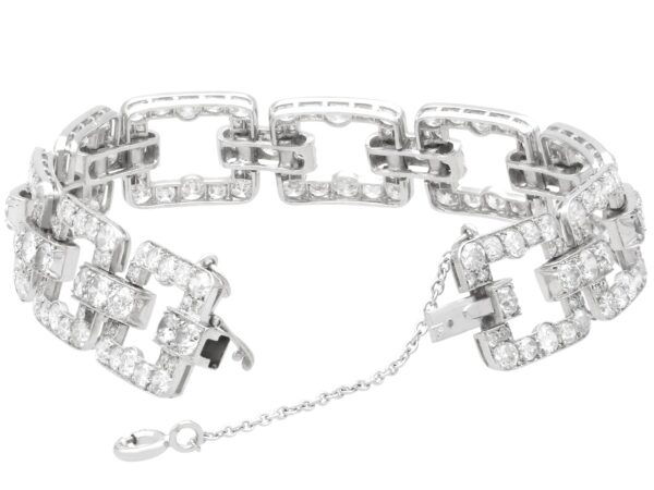 Art Deco 10 carat diamond bracelet clasp open