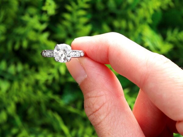 1.60 carat old European cut diamond solitaire