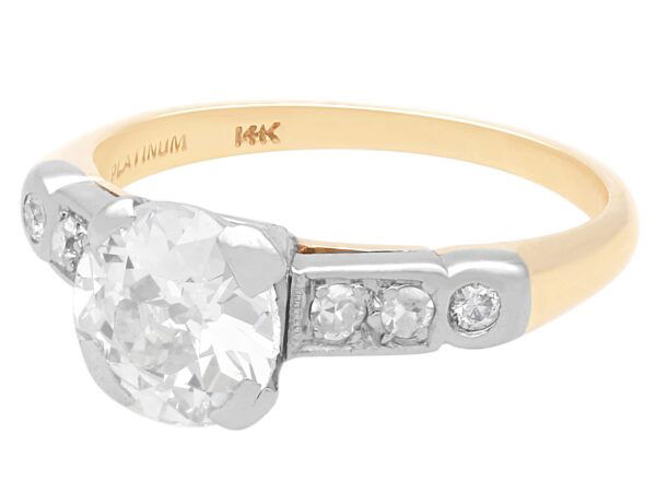1.60 carat old European cut diamond solitaire ring