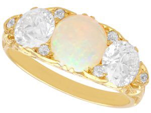 opal and diamond trilogy ring