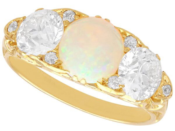 opal and diamond trilogy ring