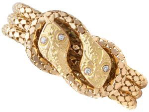 Diamond Snake Gold Bracelet