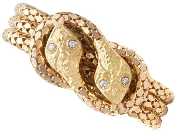 Diamond Snake Gold Bracelet