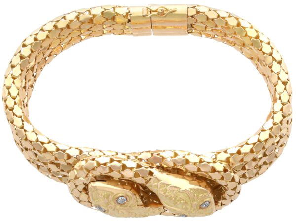 Twisted Gold Snake Bracelet
