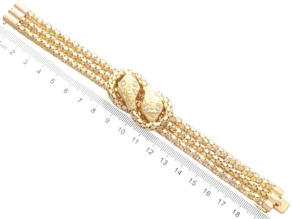 Diamond Snake Gold Bracelet Measurements
