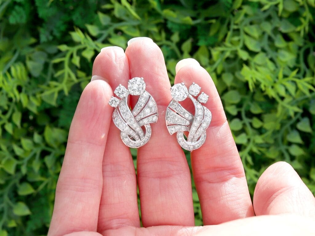 vintage art deco diamond earrings outside