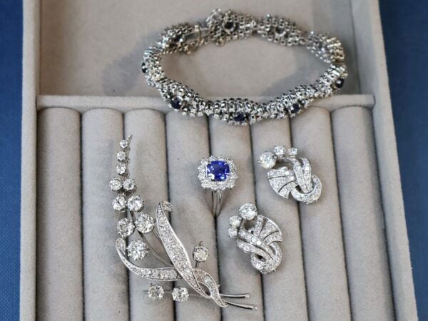 vintage art deco diamond earrings with other diamond jewellery