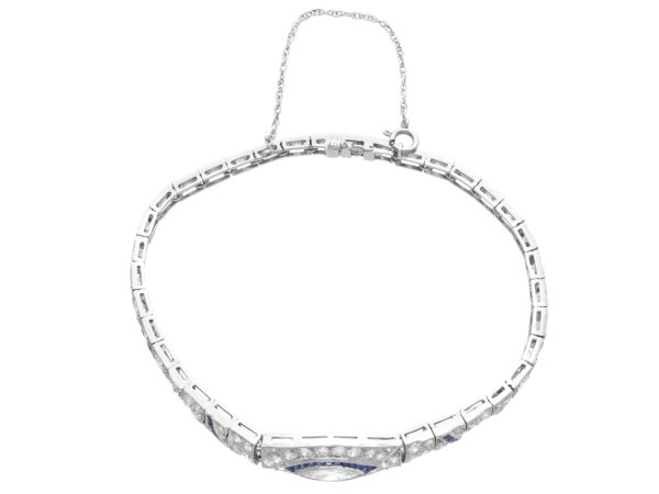 Art Deco Sapphire Bracelet with Diamonds