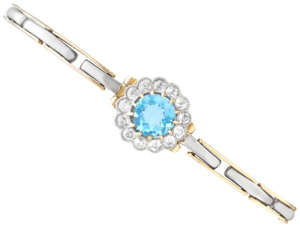 Antique Aquamarine Diamond Yellow Gold Bracelet