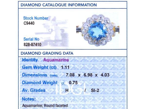 Aquamarine Diamond Certificate With Bracelet