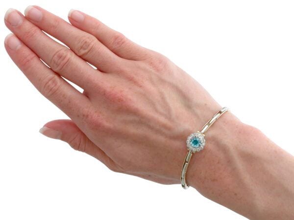 Aquamarine Diamond Bracelet On Wrist