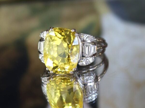 yellow sapphire ring in white gold