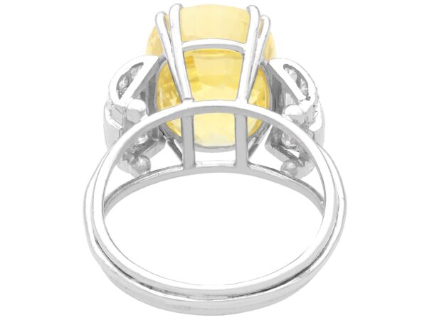 cushion cut yellow sapphire ring in white gold