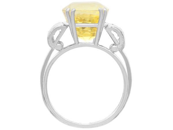 yellow sapphire and diamond ring side view