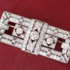 platinum rectangular art deco brooch