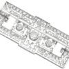 reverse of rectangular art deco diamond brooch