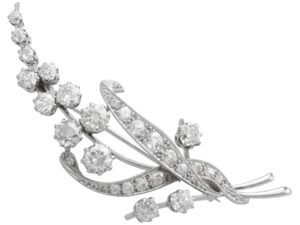 diamond floral brooch