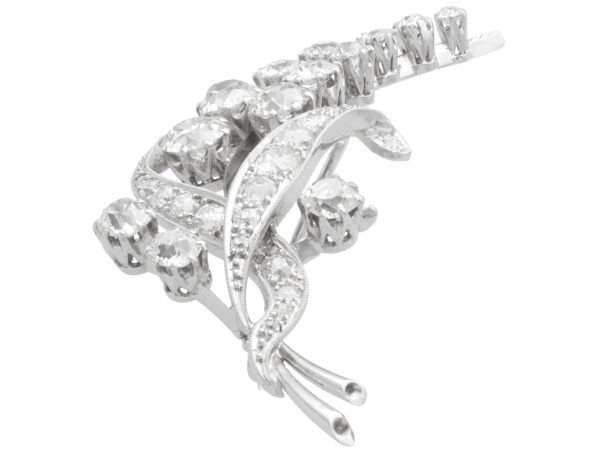 white gold diamond floral brooch