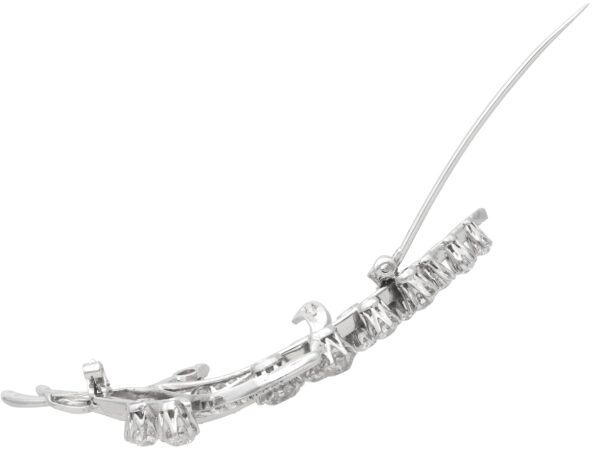 diamond floral brooch open clasp