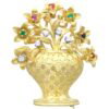 Antique Gemstone Flower Vase Brooch
