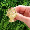 Multi Gemstone Flower Vase Brooch