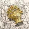 Antique Flower Brooch Closeup Shot