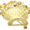 Gemstone Floral Brooch Side Detail