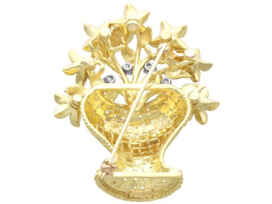 Flower Vase Brooch Reverse Detail