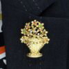 Multi Gemstone Brooch Closeup Detail